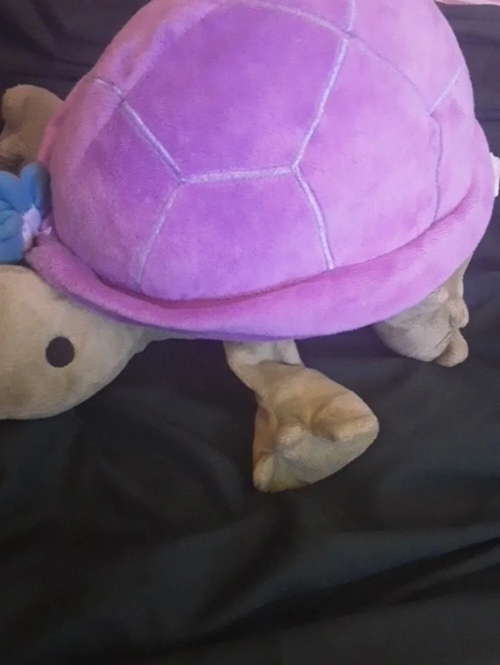 Plush Purple Turtle Stuffed Animal with Beige Accents - Cute Cuddly Toy